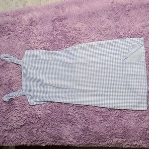 Blue/white dress with split